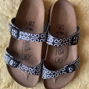 Black and White Birkenstock Sandal Never Worn